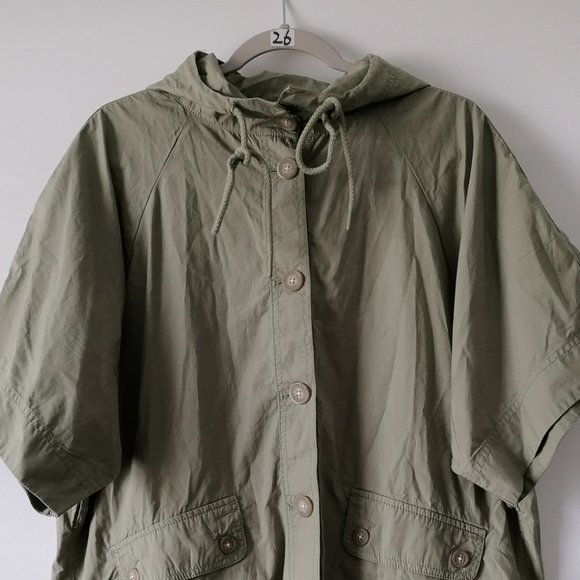 Loft Women's Green Button Front Draw String Hooded Neck Outwear Size S New - Picture 3 of 6